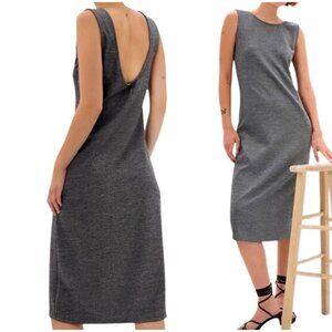 GAP Sleeveless Maxi Dress Low Back W/Metallic Sparkles Gray Womens PM Party 2022